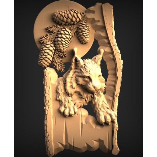 3D STL Model for CNC Router 3D Printer Artcam Aspire - Animal Decor Bas Relief