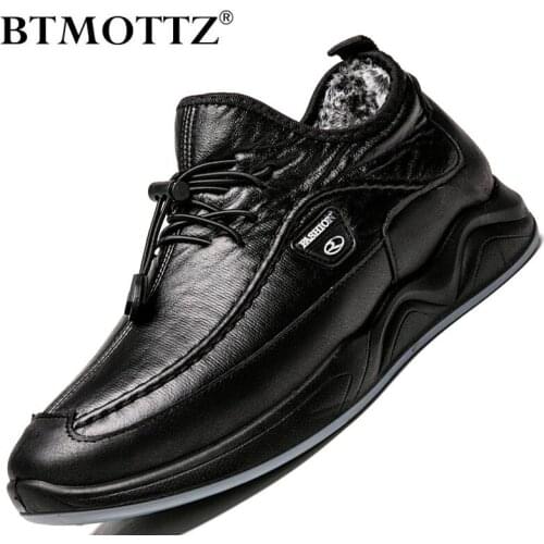 Winter Mens Casual Shoes Warm Plush Mens Ankle Boots Outdoor Sneakers Autumn Mens Shoes Non-slip Work Shoes Plus Size 38-46