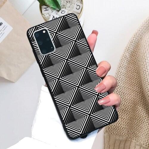 For Samsung Galaxy Escheresque Black and White Tessellation Soft TPU Black Border Samsung Galaxy Case