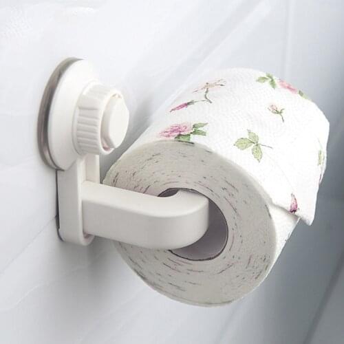 Wall-Mounted Toilet Paper Holder Wall-Mounted Suction Cup Tissue Paper Roll Holder Waterproof Tissue Box Paper Stand