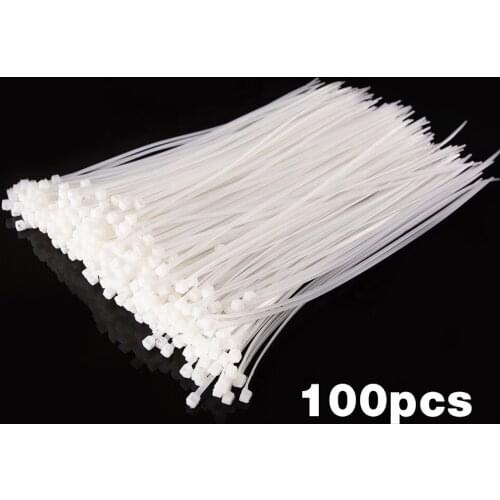 Nylon Cable Self-locking Plastic Wire Zip Ties 100pcs Set Fastening Tie Strap Cable-Tie Wire Zip-Ties Set white