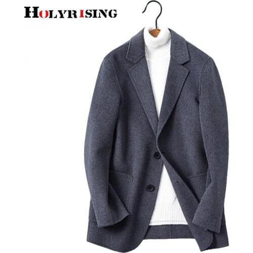 2019 Winter new mens wool coat double-sided cashmere coat mens handmade casual fashion casual coat men 18851-5