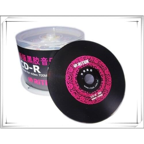 Wholesale 50 discs A+ Ri-brand Blank Printed 52x 700MB Black/Red CD-R