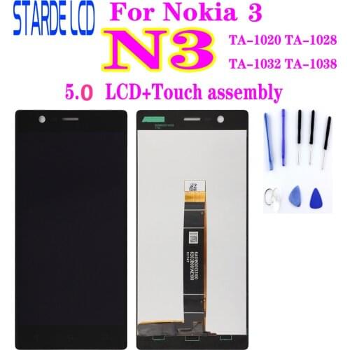 Original 5.5'' LCD for Nokia 3 N3 TA-1020 TA-1028 TA-1032 TA-1038 LCD Display Touch Screen Digitizer Assembly with Tools