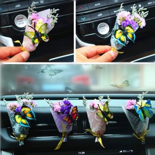 Dried Preserved Flowers Car Air Freshener Vent Clip Auto Car Fragrance Diffuser Creative Car Perfume Decoration
