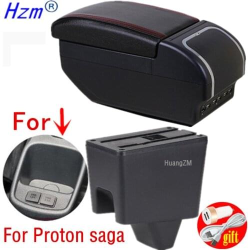 For Proton saga armrest storage box leather arm rest car-styling center centre console accessories interior parts auto