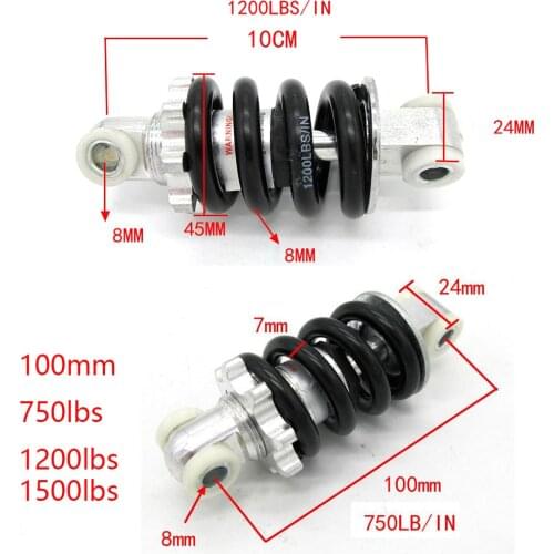 Mini 100mm Rear Motorcycle Shock Absorber Spring Shocker Suspension For Off-Road Moto Pit Quad Dirt Bike Scooter Go Kart Buggy