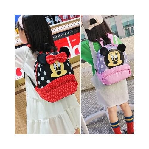 Disney Kindergarten Schoolbag Boy Children Mickey mouse Backpack Cute Cartoon Backpack 2-5 Years Girl pink Travel Backpack