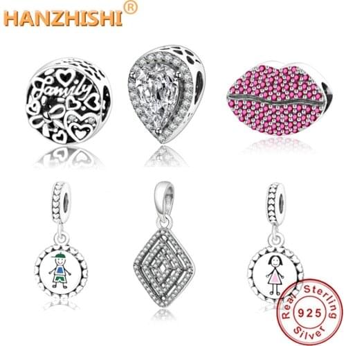 2018 Winter DIY Fit Original Pandora Charms Bracelet 925 Sterling Silver Heart Charm Bead With Clear CZ Jewelry Making berloque