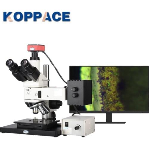 KOPPACE 50X-500X Trinocular Industrial Inspection Metallurgical Microscope 2 MP HD Camera It Can Be Measured On The Screen