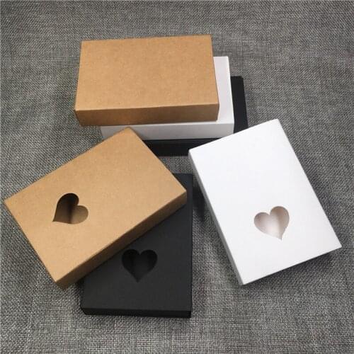 Drawer Box Retro Style Handmade Paper Packaging Boxes Gift Packaging With Heart Hollow Flower Printed Love Paper Boxes 20Pcs/Lot