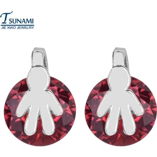 South Korean amorous feelings of the simple zircon ear nail Four colors of miniature zircon earrings ER-188