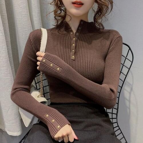 Women Autumn Spring Style Pullover Sweater Lady Casual Long Sleeve Turtleneck Solid Color Pullover Tops ZZ1150