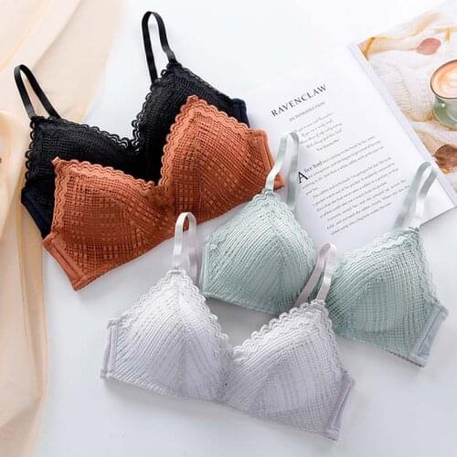 Wasteheart Winter New Women Fashion Green Gray Wireless Sexy Bras Push Up Lace Padded Bras Bralette Women Underwear