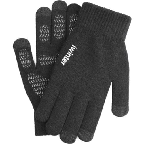 Winter Men And Women Knitted Gloves Touch Screen High Quality Male Mitten Thicken Warm Cashmere Solid Men Business Gloves Autumn