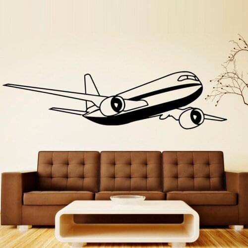 ZOOYOO Airplane Airliner Wall Vinyl Decal Aviation Sticker Beautiful Home Kids Boys Decor