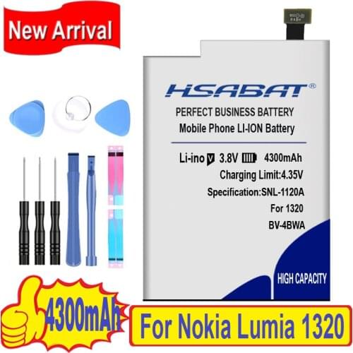 4300mAh HSABAT BV-4BWA / BV 4BWA / BV4BWA Li-Polymer Battery For Nokia Lumia 1320 Battery