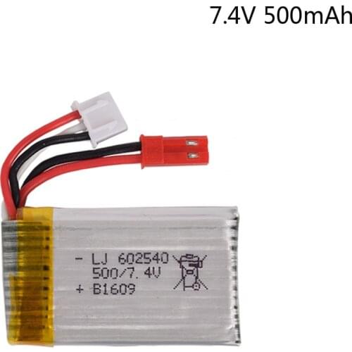 7.4V 500mAh Lipo Battery For DFD F182 F183 H8C H8D SJ T40 Quadrocopter for Helicopters Airplanes 602540 toy battery part 2S