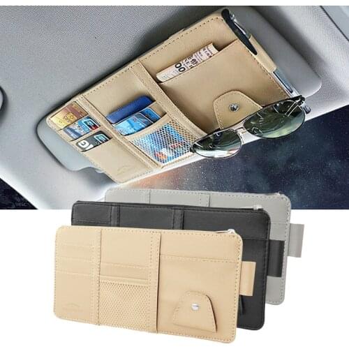 Car Organizer Sunshade Clip Storage Bags Sunglasses Holder For Mitsubishi Motors Asx Lancer 10 9 X Outlander Xl Pajero Sport