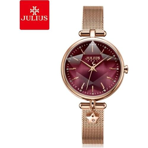 New Star Julius Lady Womens Watch MIYOTA Fashion Hours Stainless Steel Bracelet Business Clock Girls Birthday Gift Box