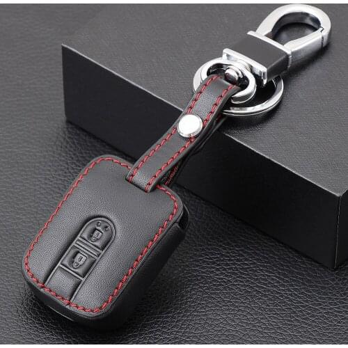 2 Buttons Genuine Leather Car Key Cover Case Fob for Nissan Qashqai Micra Navara Almera New Remote Styling