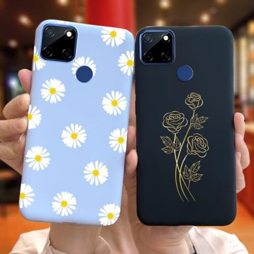 For Realme C25 Case Luxury Flower Soft Silicone TPU Phone Cover For Realme C25 C 25 2021 Coque RealmeC25 Back Cases Funda 6.5"