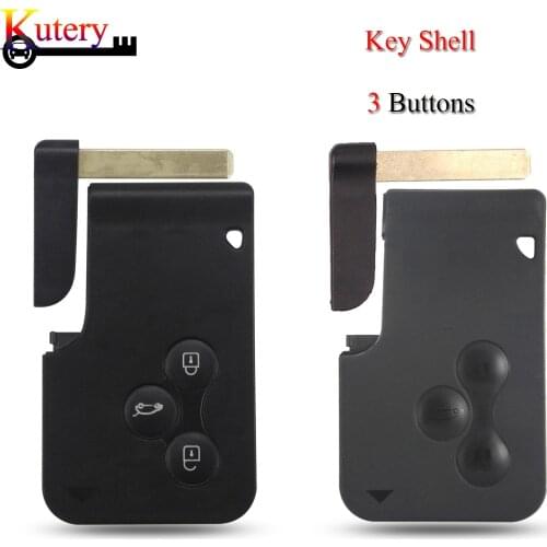 Kutery 10pcs/Lot Remote Smart Key Card Shell For Renault Megane II 2003-2008 3 Buttons Key Case Fob With VA2 Blade