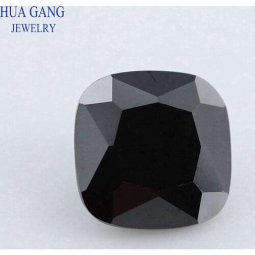 Black Natural Spinel Loose Gemstone Cushion Shape Size 4x4mm~10x10mm Natural Gemstone BeadsFor DIY Jewelry Free Shipping