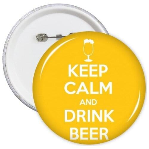 Quote Keep Calm And Carry On British Royal Crown War Peace Heart Poster Funny Round Pins Badge Button Clothing Decoration 5pcs