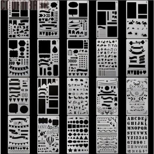 COOKNBAKE DIY Bullet Journal Notebook Diary Scrapbook DIY Drawing Template DIY Craft 4x7 Inch Set of 20 PL-058