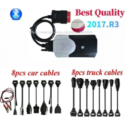 New vci for delphis vd ds150e cdp usb bluetooth obd obd2 scanner 2017.R3 diagnostic tool OBD2 Scanner+car/truck cables to choose