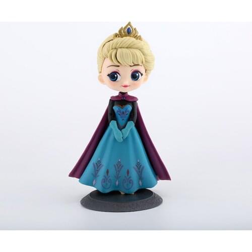 16cm Disney Frozen Action Figure Anna Elsa Princess Doll PVC Collection With Base Model Toys For Children Girl Gift