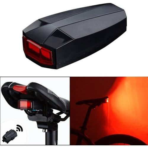 Hot 4 in 1 Bicycle Smart Wireless Rear Light Cycling Remote Control Alarm Lock Mountain Bike Bell COB Tailight DO2