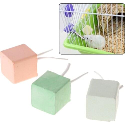 Hamster Teeth Grinding Stone Mineral Calcium Rabbit Rat Squirrel Toys Cube Hang K1MF