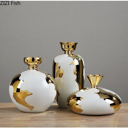 Nordic Style Home Decoration Ceramic Vase Dried Flower Flower Arrangement TV Cabinet Living Room Desktop Wine Cabinet Decoration