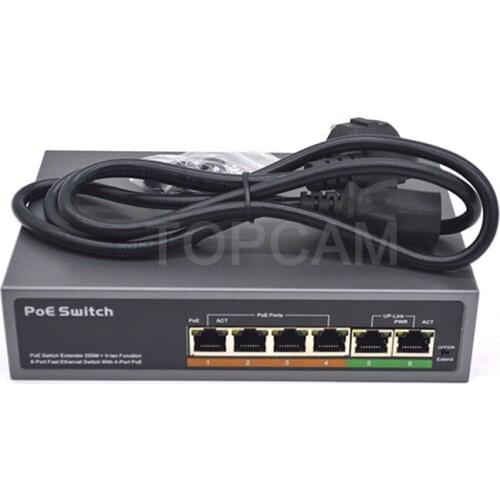 POE Switch with Standardized RJ45 Port IEEE 802.3 af/at 4port /6port Network Ethernet with 10/100Mbps for POE Cameras