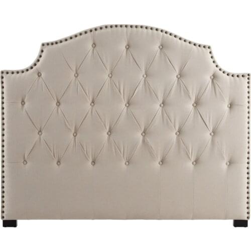 Headboard "CAPITON" cream fabric-wood 160X10X130 CM