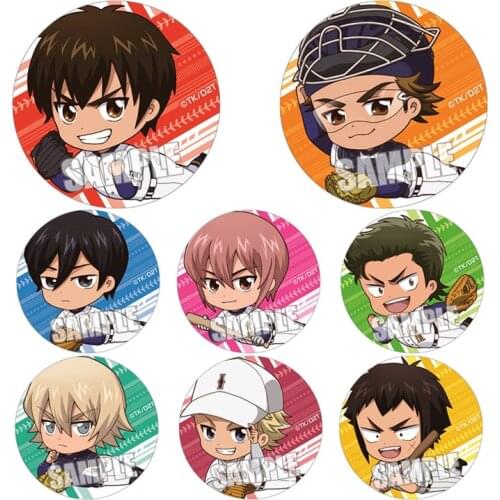 Daiya No Ace Kanemaru Shinji 58mm Iron Metal Brooch Round Icons