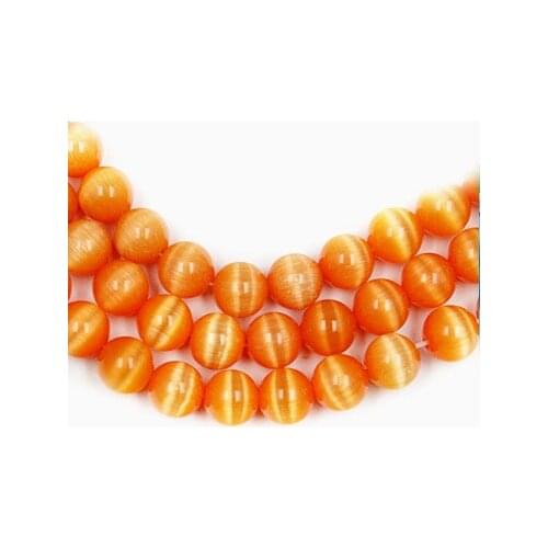 A Grade 6mm Approx 135pcs/lot Round Orange Cat Eye Loose Spacer Stone Beads for DIY Craft CN-BBB002-24