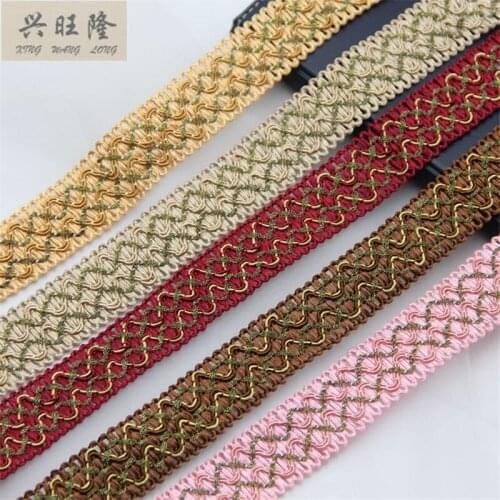 XWL 12M/Lot 2.8cm Wide Curtain Lace Trim Cloth Sofa Pillow Edge Tapestry Braid Curtain Accessories Tassel Fringes Ribbon DIY