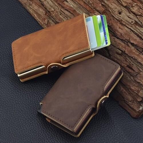 Minimalist Anti Rfid Blocking Wallet Mens Money Clip Slim Mini Wallet