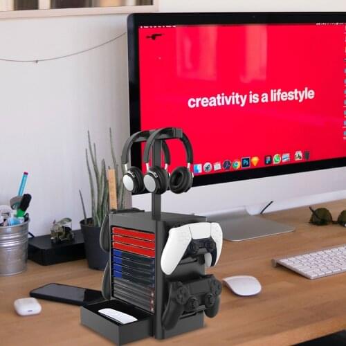Multifunctional Game Disc Controller Headphone Holder Storage Tower Bracket Organizer For Nintendo Switch PS5 / PS4 / XBOX Serie