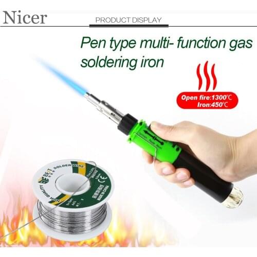 Multifunction Adjustable Temperature Gas Soldering Iron Cordless Welding Pen Type Burner Blow Torch 1300 Degree Soldering Iron