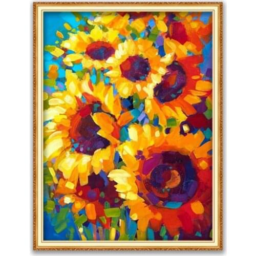 Flower DIY 11CT Cross Stitch Embroidery Kits Craft Needlework Set Printed Canvas Cotton Thread Home Decoration Dropshipping Sale