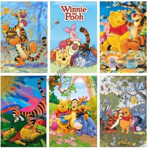 Disney Diamond Painting Cartoon Winnie The Pooh and His Friend Embroidery Childrens Craft Cross Stitch Kits Mosaic Decor Gift