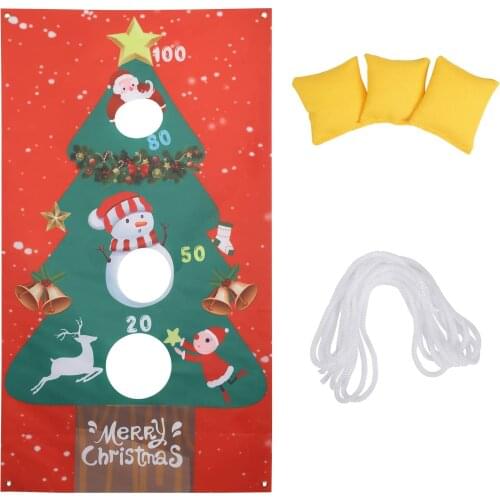 Metable 10sets Xmas Tree Target Game with Throwing Bean Bags for Kids Adults Indoor Outdoor Garden Game Gift Xmas Party Supplies