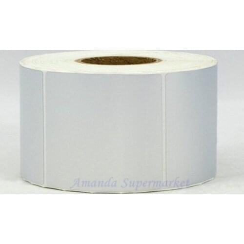 Sticker label 60*60 mm 500pcs/Roll Thermal Transfer Silver PET Label Waterproof Tearproof Oilproof Barcode Label