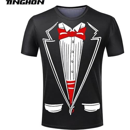 Newest Fashion Mens/Womens Tuxedo Funny 3D Print Harajuku T-shirts XS-4XL 5XL 6XL 7XL