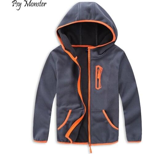 2018 Autumn Trendy School Boys Girls Sport Hooded Jacket kids Polar Fleece Soft Shell Comfortable Clothing Kids Outerwear 3-14T