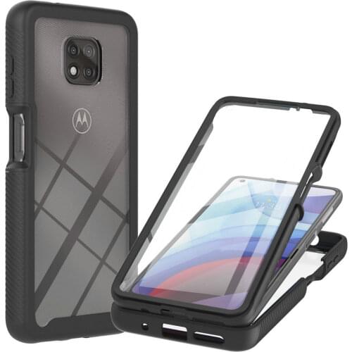 Shockproof Case Bumper Armor for Motorola Moto G Power 2021 Crystal Case 360 Protect Front Back Panel for Motorola G Play Stylus